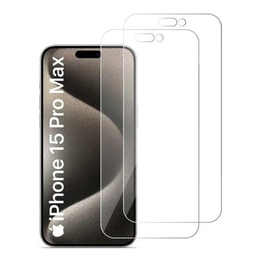 Tempered Glass for iPhone 15 Pro Max | Full HD Transparent Screen Protector | Anti-Scratch Edge-to-Edge Coverage with Easy Installation Kit (Pack Of 2)